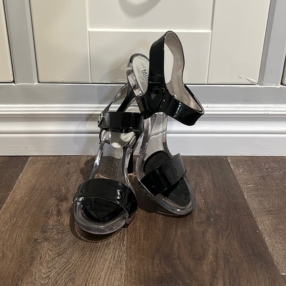 MICHAEL Michael Kors Shoes - MICHAEL Kors leather rubber see through stilettos 9 M black. Logo detail